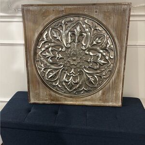 Rustic Silver and Brown Wall Decor Panel